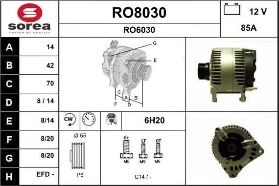 SNRA RO8030 - Генератор autosila-amz.com