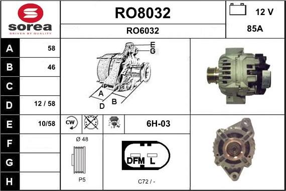 SNRA RO8032 - Генератор autosila-amz.com
