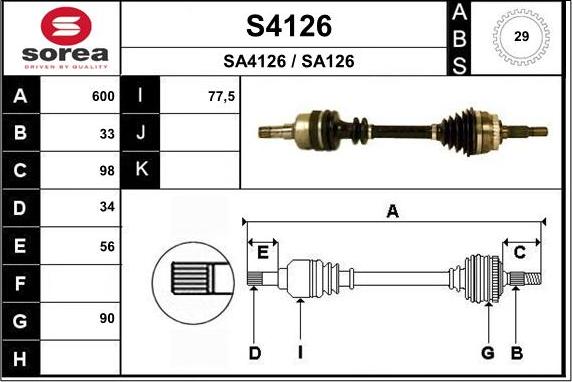 SNRA S4126 - Приводной вал autosila-amz.com