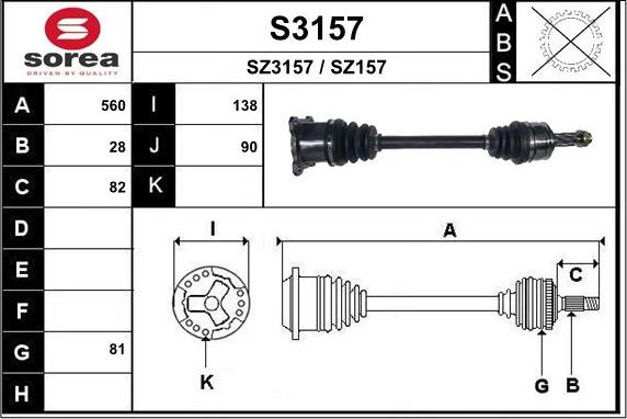 SNRA S3157 - Приводной вал autosila-amz.com