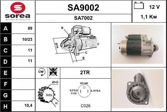 SNRA SA9002 - Стартер autosila-amz.com