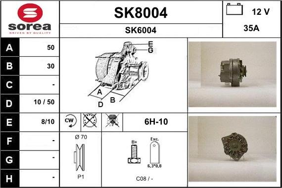 SNRA SK8004 - Генератор autosila-amz.com