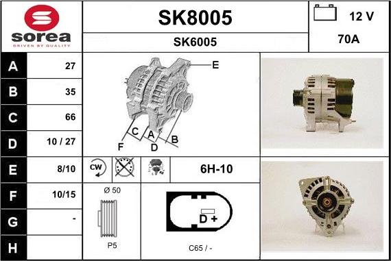 SNRA SK8005 - Генератор autosila-amz.com