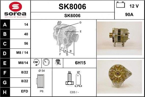 SNRA SK8006 - Генератор autosila-amz.com