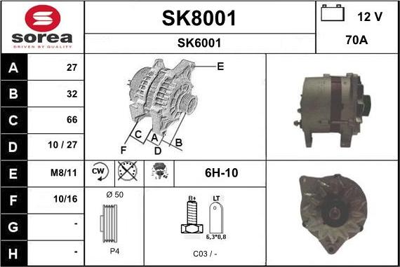 SNRA SK8001 - Генератор autosila-amz.com