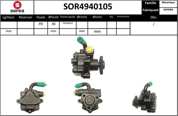 SNRA SOR4940105 - Гидравлический насос, рулевое управление, ГУР autosila-amz.com