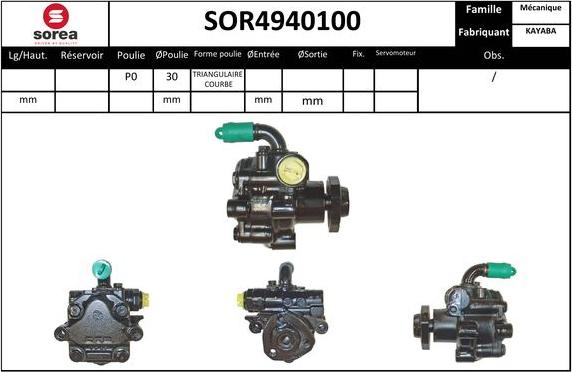 SNRA SOR4940100 - Гидравлический насос, рулевое управление, ГУР autosila-amz.com