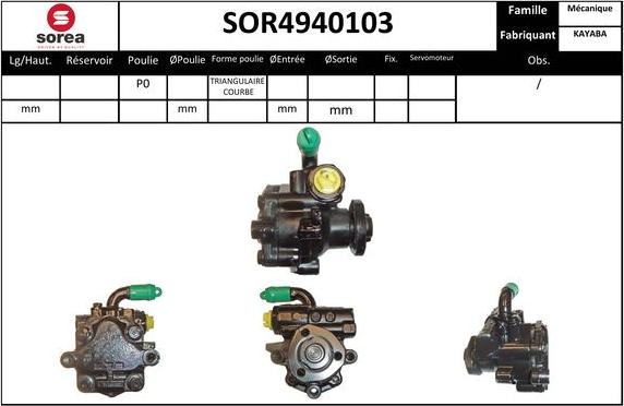 SNRA SOR4940103 - Гидравлический насос, рулевое управление, ГУР autosila-amz.com