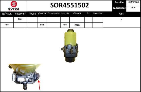 SNRA SOR4551502 - Гидравлический насос, рулевое управление, ГУР autosila-amz.com