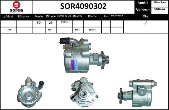 SNRA SOR4090302 - Гидравлический насос, рулевое управление, ГУР autosila-amz.com