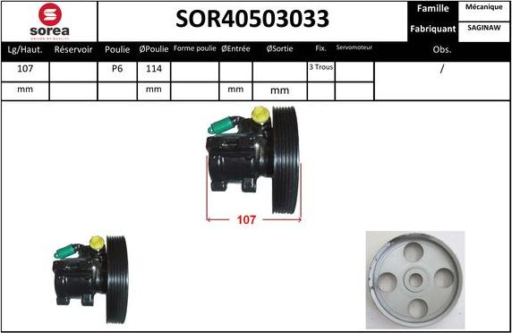 SNRA SOR40503033 - Гидравлический насос, рулевое управление, ГУР autosila-amz.com