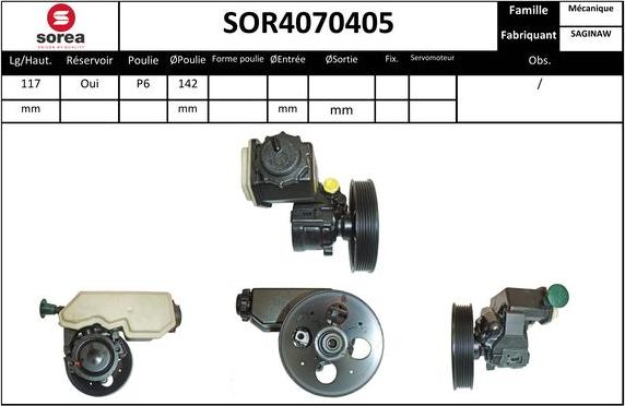 SNRA SOR4070405 - Гидравлический насос, рулевое управление, ГУР autosila-amz.com