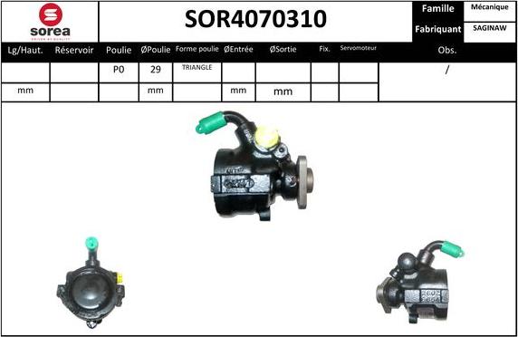 SNRA SOR4070310 - Гидравлический насос, рулевое управление, ГУР autosila-amz.com