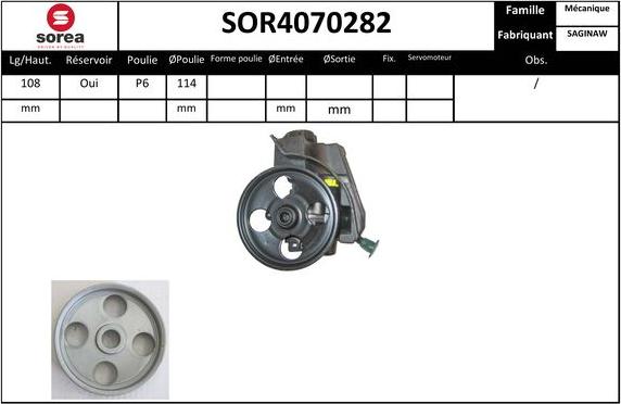 SNRA SOR4070282 - Гидравлический насос, рулевое управление, ГУР autosila-amz.com