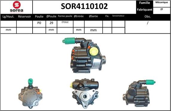 SNRA SOR4110102 - Гидравлический насос, рулевое управление, ГУР autosila-amz.com