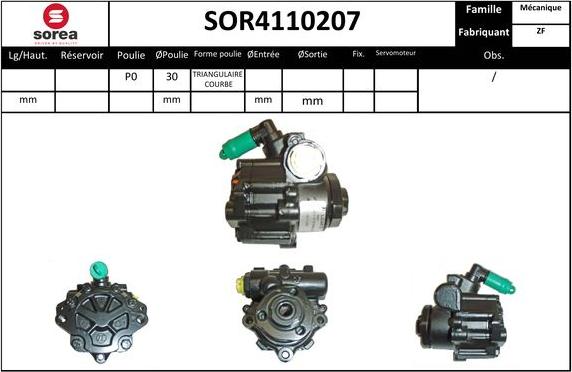 SNRA SOR4110207 - Гидравлический насос, рулевое управление, ГУР autosila-amz.com