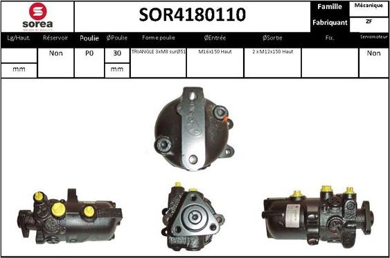 SNRA SOR4180110 - Гидравлический насос, рулевое управление, ГУР autosila-amz.com