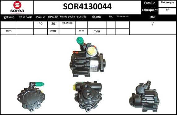 SNRA SOR4130044 - Гидравлический насос, рулевое управление, ГУР autosila-amz.com