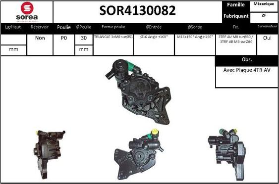 SNRA SOR4130082 - Гидравлический насос, рулевое управление, ГУР autosila-amz.com