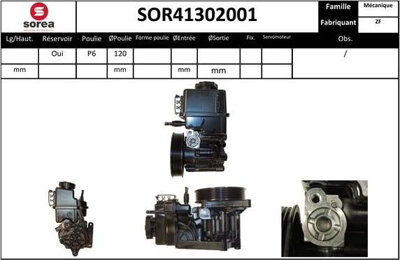 SNRA SOR41302001 - Гидравлический насос, рулевое управление, ГУР autosila-amz.com