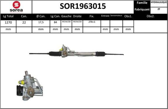 SNRA SOR1963015 - Рулевой механизм, рейка autosila-amz.com