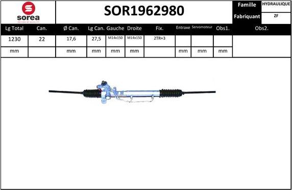 SNRA SOR1962980 - Рулевой механизм, рейка autosila-amz.com