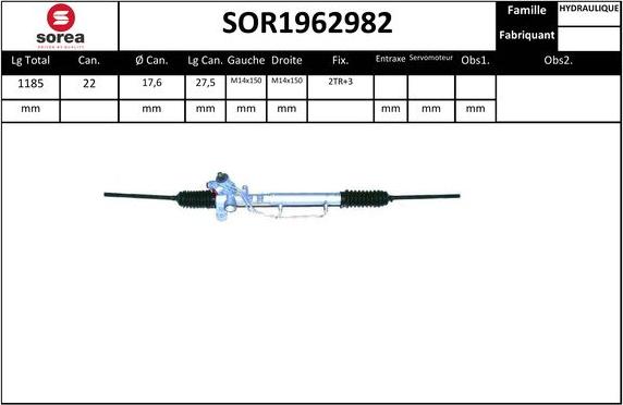 SNRA SOR1962982 - Рулевой механизм, рейка autosila-amz.com