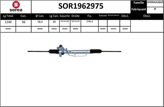 SNRA SOR1962975 - Рулевой механизм, рейка autosila-amz.com
