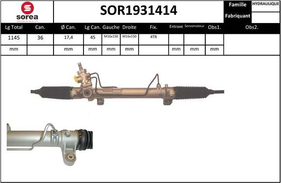 SNRA SOR1931414 - Рулевой механизм, рейка autosila-amz.com