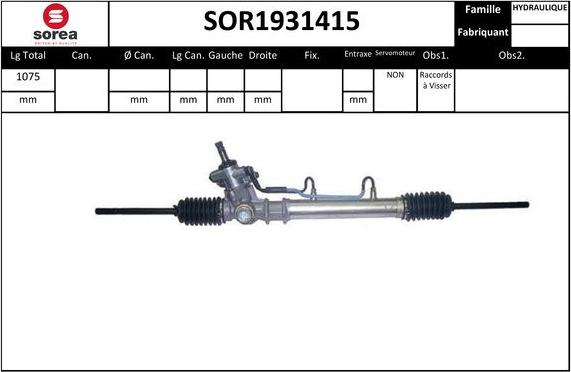 SNRA SOR1931415 - Рулевой механизм, рейка autosila-amz.com