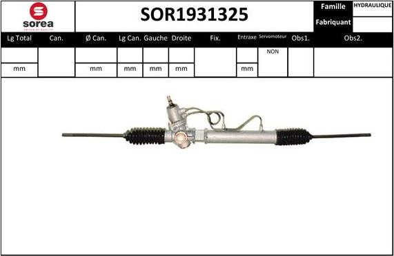 SNRA SOR1931325 - Рулевой механизм, рейка autosila-amz.com