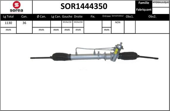 SNRA SOR1444350 - Рулевой механизм, рейка autosila-amz.com