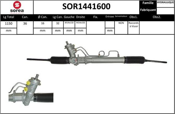 SNRA SOR1441600 - Рулевой механизм, рейка autosila-amz.com