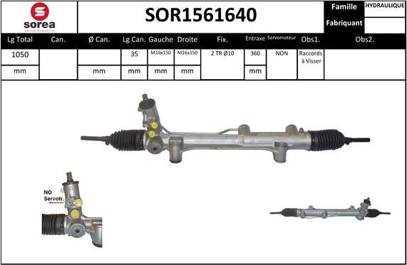 SNRA SOR1561640 - Рулевой механизм, рейка autosila-amz.com
