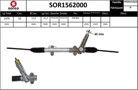 SNRA SOR1562000 - Рулевой механизм, рейка autosila-amz.com