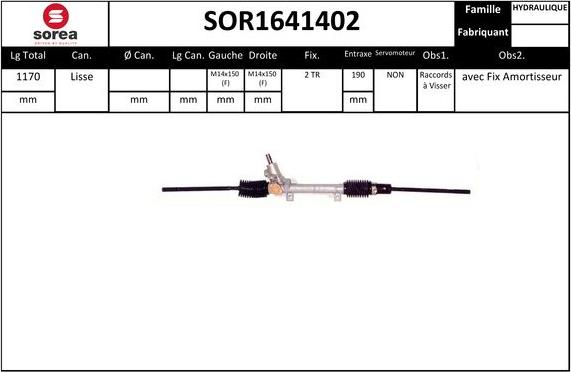 SNRA SOR1641402 - Рулевой механизм, рейка autosila-amz.com
