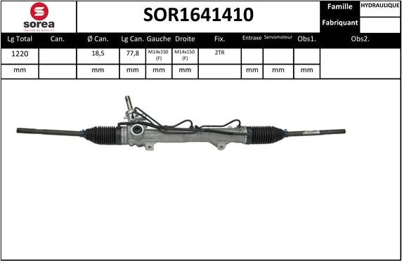 SNRA SOR1641410 - Рулевой механизм, рейка autosila-amz.com