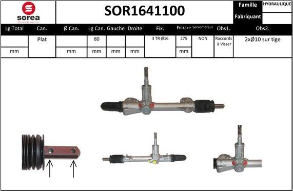 SNRA SOR1641100 - Рулевой механизм, рейка autosila-amz.com