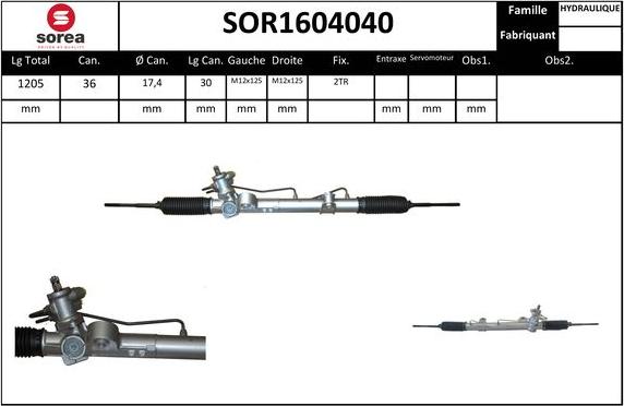 SNRA SOR1604040 - Рулевой механизм, рейка autosila-amz.com