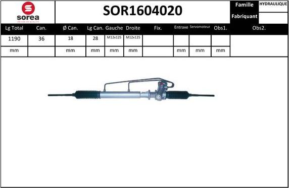 SNRA SOR1604020 - Рулевой механизм, рейка autosila-amz.com