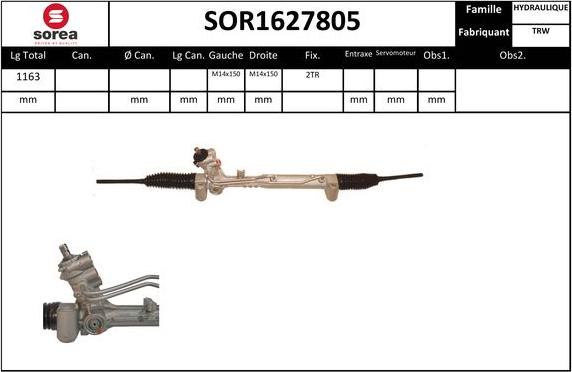 SNRA SOR1627805 - Рулевой механизм, рейка autosila-amz.com