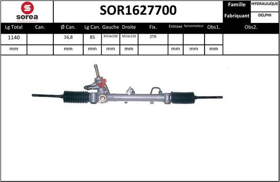 SNRA SOR1627700 - Рулевой механизм, рейка autosila-amz.com