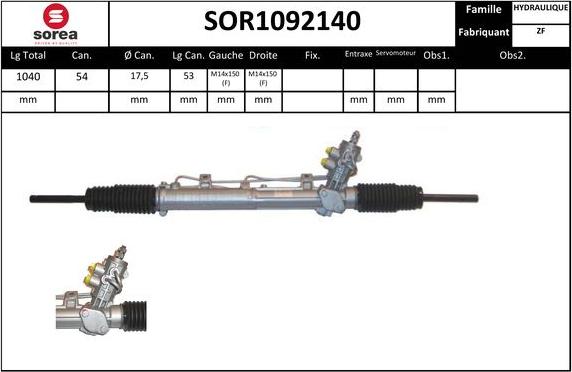 SNRA SOR1092140 - Рулевой механизм, рейка autosila-amz.com