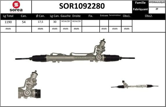 SNRA SOR1092280 - Рулевой механизм, рейка autosila-amz.com