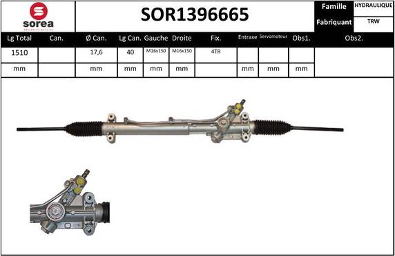 SNRA SOR1396665 - Рулевой механизм, рейка autosila-amz.com