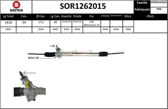 SNRA SOR1262015 - Рулевой механизм, рейка autosila-amz.com