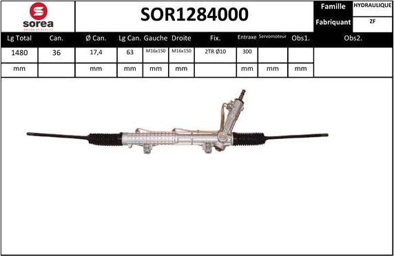 SNRA SOR1284000 - Рулевой механизм, рейка autosila-amz.com