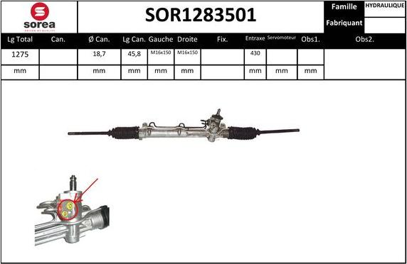 SNRA SOR1283501 - Рулевой механизм, рейка autosila-amz.com