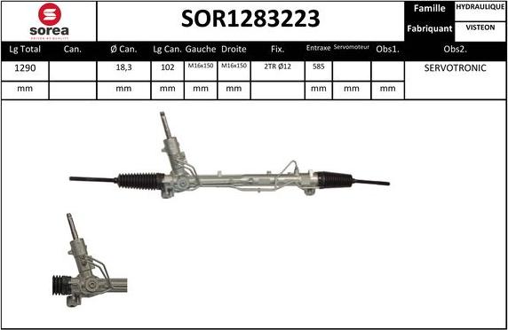 SNRA SOR1283223 - Рулевой механизм, рейка autosila-amz.com