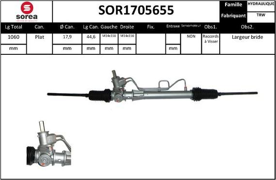 SNRA SOR1705655 - Рулевой механизм, рейка autosila-amz.com